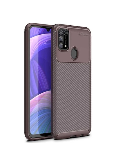 Samsung Uyumlu Galaxy M31 Kilif Tam Koruma Karbon Tasarim Negro Silikon 426916022