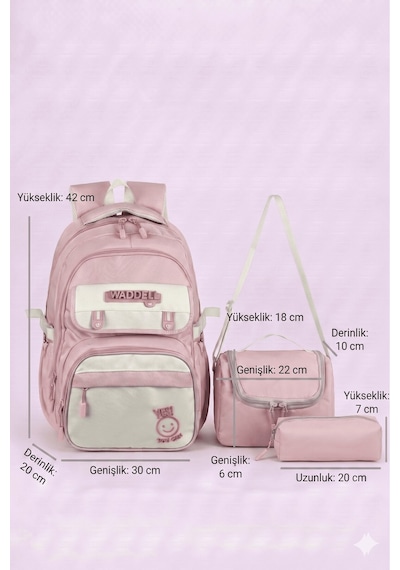 Waddell Lisansli Twill Kumas Logo Kapakli Pembe Okul Sirt Cantasi Termal Beslenme Cantasi Ve Kal