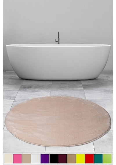 Elite Vizon 120x120 Cm Yuvarlak Peluş Banyo Halısı Kaymaz Taban Vizon