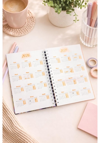 Lizy 2026-2027 Akademik Ajanda - A5 Spiralli Planner Tasarım-7 Mor