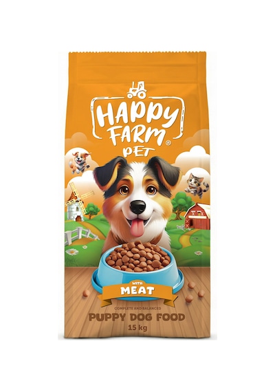 Happy Farm Yavru Köpek Maması Puppy Kuzu Etli 15 Kg