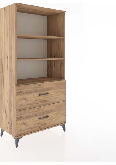 Hyperion Dolap 3 Raflı 2 Çekmeceli 88x44x182 Çam-çam Çam