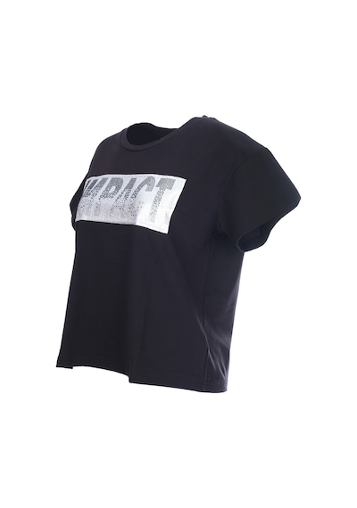 Ysatis Oversize Minimalist Kadın Bluz - Kısa Kol - Günlük Siyah