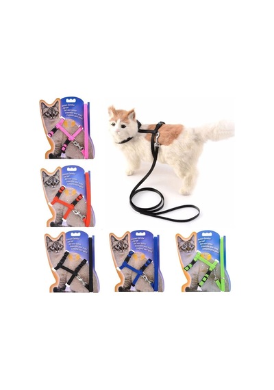 Ayarlanabilir Renkli Kedi Göğüs Tasması 120cm