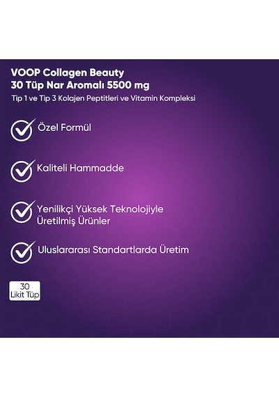Voop Collagen Beauty 5500 Mg Nar Aromalı 30 Shot X 40 Ml