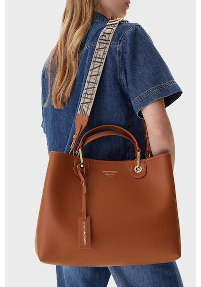 Emporio Armani Logolu Çıkarılabilir Askılı Çanta Kadın Çanta Ew000360 Af12103 M6030 Taba