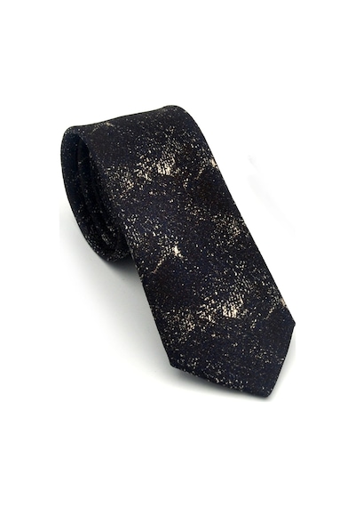 Gaffy Bej Desenli Kahverengi Dokuma Kumaş Mendilli Slim Fit Kravat // Sdk-2613-6 Bej