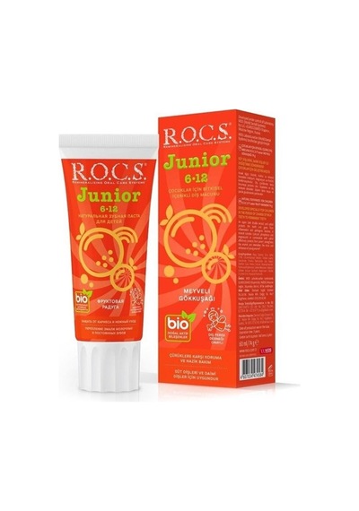Rocs Junior Çocuklar İçin Diş Macunu 6-12 Yaş Meyveli Gökkuşağı