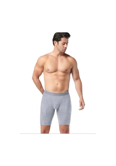 Gümüş 6'lı Erkek Uzun Likralı Boxer Gri