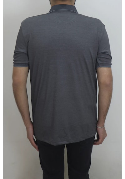 Santa Dmctekstil Erkek Düz Klasik Kesim Rahat Kalıp Polo Yaka T-shirt Füme