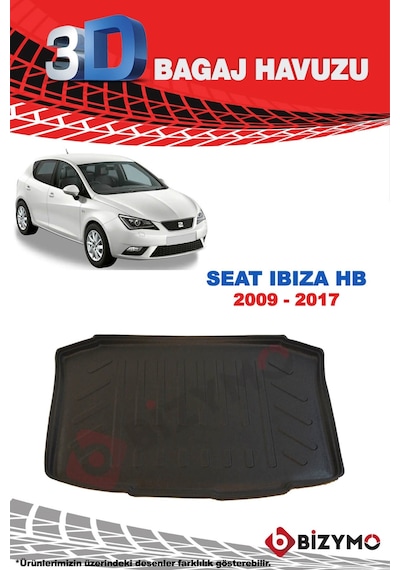 Seat İbiza Hb 2009-2017 3D Bagaj Havuzu Bizymo Seat İbiza Hb 2009-2017 3D Bagaj Havuzu Bizymo