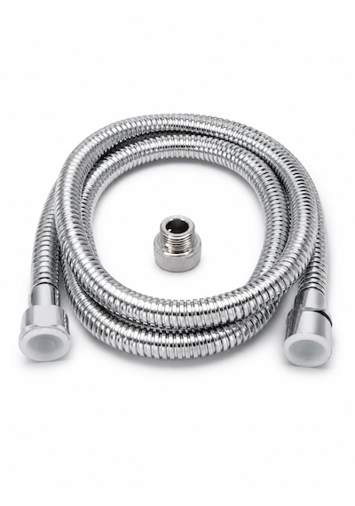 Özbest Süvari Uzayan Duş Hortumu 200-220 Cm Adaptörlü Esnek Duş Spirali Krom