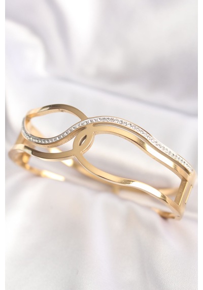 316l Çelik Gold Renk Düğüm Model Kelepçe Bilezik Gümüş - 663444499 Gümüş