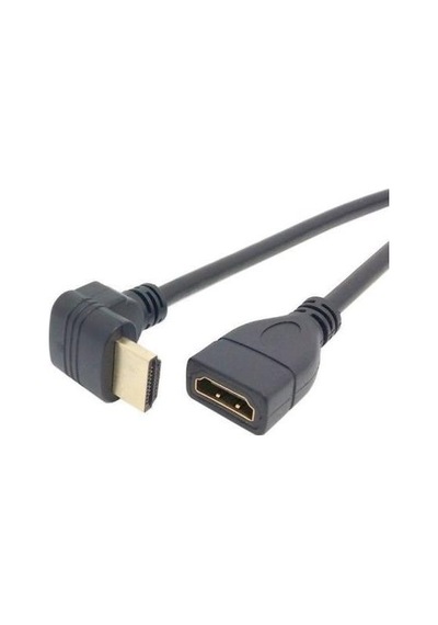 Alfais 4667 Hdmi Dişi Erkek Uzatma 90 Derece Dirsek Kablosu 1 Metre