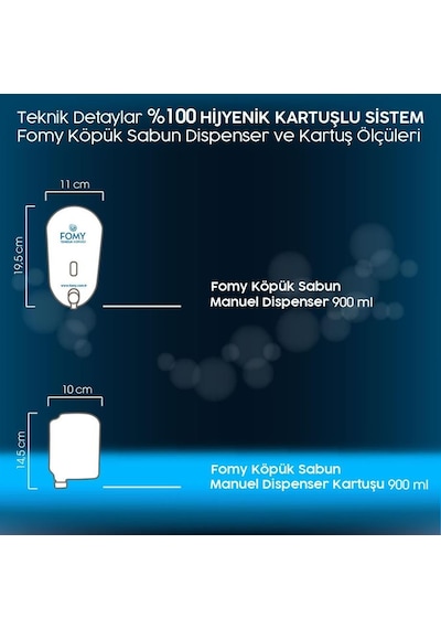 Fomy Köpük Sabun Beyaz Dispenser 900 Ml-77