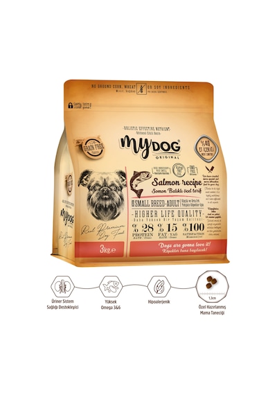 Mydog Az Tahıllı Somon Balıklı Küçük Ve Orta Irk Köpek Maması...