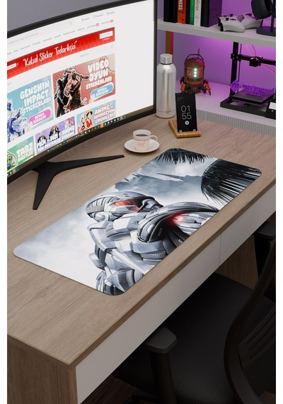 Crysis Kaymaz Dikişli Kauçuk Oyuncu Mousepad V3 - 70x30 Xl Gaming Mouse Pad Fare Altlığı