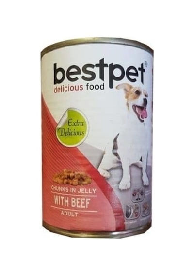 Bestpet With Beef Jöle İçinde Parça Sığır Etli Konserve Yetişkin Köpek Maması 415 G