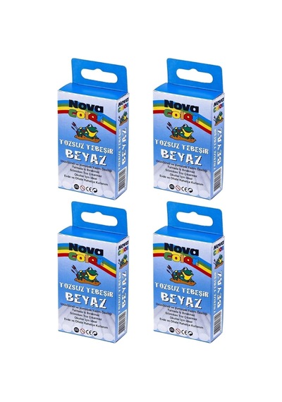 Nova Tozsuz Beyaz Tebeşir, 10'lu, 4 Kutu Set
