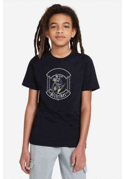Tshirthane Hand Drawing Of Skull Riding Vintage Baskılı Unisex Çocuk Siyah