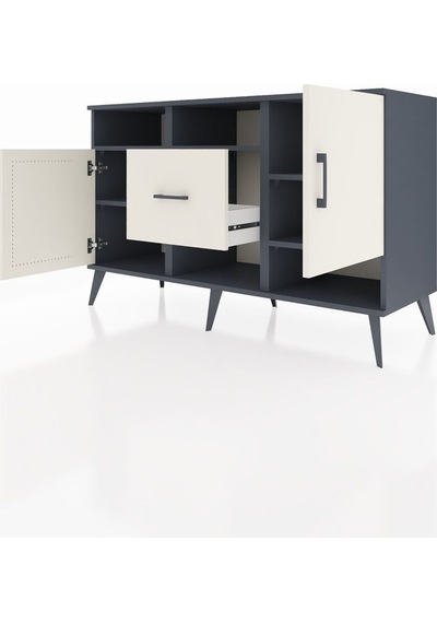 Hyperion Konsol 5 Raflı Tek Çekmeceli 2 Kapaklı 132x44x83 Antrasit-aytaşı Aytaşı Hyperion Konsol 5 Raflı Tek Çekmeceli 2 Kapaklı 132x44x83 Antrasit-aytaşı Aytaşı