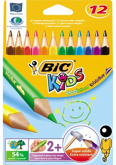 Bic Kuru Boya Evolution Üçgen Jumbo 12 Li 829735 Çok Renkli