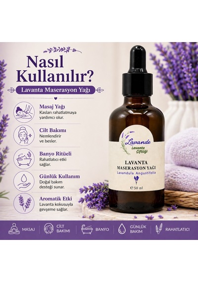 Lavande Lavanta Çiftliği Lavanta Maserasyon Masaj Yağı 50 ML