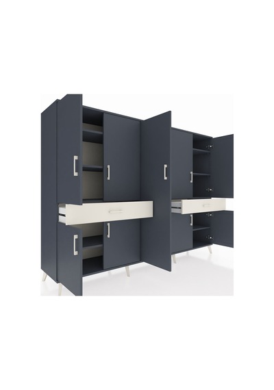 Hyperion Dolap 12 Raflı 2 Çekmeceli 8 Kapaklı 220x44x163 Antrasit Antrasit-antrasit/aytaşı Hyperion Dolap 12 Raflı 2 Çekmeceli 8 Kapaklı 220x44x163 Antrasit Antrasit-antrasit/aytaşı