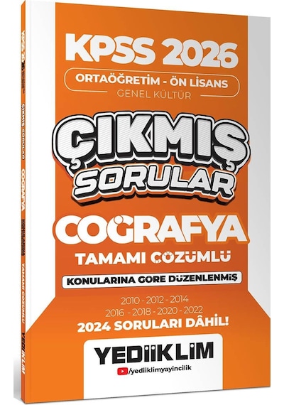 Yediiklim Kpss 2026 Ortaöğretim Önlisans Coğrafya Konularına Göre Çıkmış Sorular 2024 Soruları Dahil