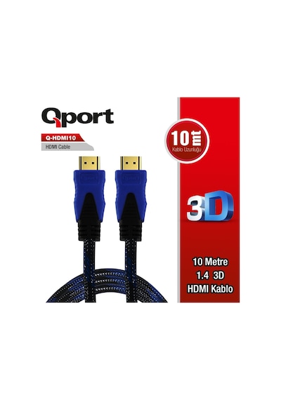 Qport Q-Hdmi10 Hdmi To Hdmi 10 Metre Altin Uçlu Kablo