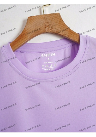 Flood Of Style Crop Ckod-232913 Düz Kısa Mor