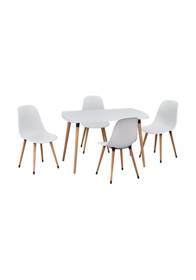 Vilinze Eames Sandalye Argos Ahşap Mdf Sabit Mutfak Masası Takımı - 70x120 Cm Beyaz Vilinze Eames Sandalye Argos Ahşap Mdf Sabit Mutfak Masası Takımı - 70x120 Cm Beyaz