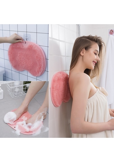Vantuzlu Banyo Fırçası Masaj Pedi Sırt Ayak Kesesi Yıkama Aleti