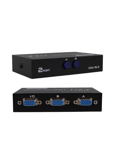 Pm-4263 2 Port Giriş 1 Çıkış Manuel Vga Splitter Toplayıcı Switch 2 Pc 1 Ekran Beyaz - Çok Renkli