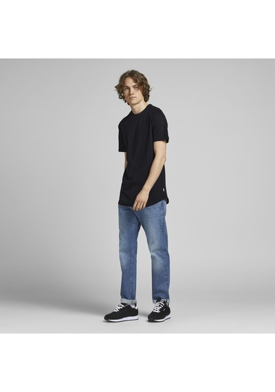 Jack & Jones Bisiklet Yaka Basic Tisört-Curved 12164936 Siyah