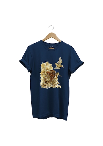 Hunter Avcılık Çulluk Avcılığı Vahşi Yaşam Baskılı Regular Fit %100 Pamuk Lacivert T-shirt Lacivert