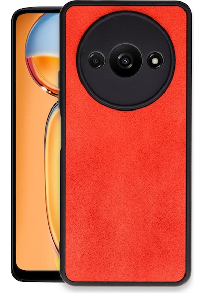 Xiaomi Redmi A3 4g Uyumlu Kılıf Aras Deri Kapak - Kırmızı