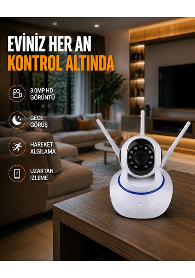 Shnstore Full Hd Akıllı Ip Kamera Gece Görüşlü, Hareket Sensörlü, Çift Yönlü Ses Ve Online Kayıt Özellikli Yeni Nesil Shntknd0720