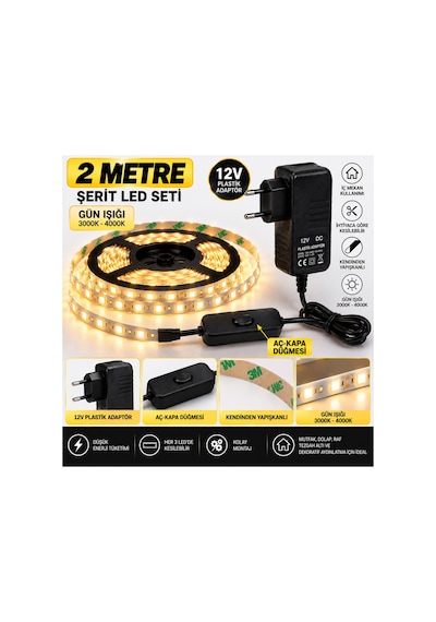 Mutfak Dolap Ayna Aydınlatma 2 Metre Gün Işığı Aç Kapat Düğmeli Şerit Led Seti 12v Adaptörlü Aç Kapa Düğmeli Kendinden Yapışkanlı Sarı - 930722402 Sarı Mutfak Dolap Ayna Aydınlatma 2 Metre Gün Işığı Aç Kapat Düğmeli Şerit Led Seti 12v Adaptörlü Aç Kapa Düğmeli Kendinden Yapışkanlı Sarı - 930722402 Sarı