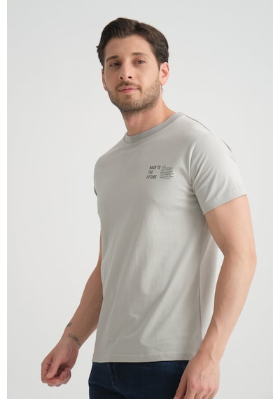 Shooter Sportwear Shooter Erkek Pamuklu T-shirt Premium Kalite Minimal Tasarım Regular Kalıp Gri