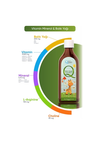 Qlife Multivitamin Mineral Kids Şurup 150 ML