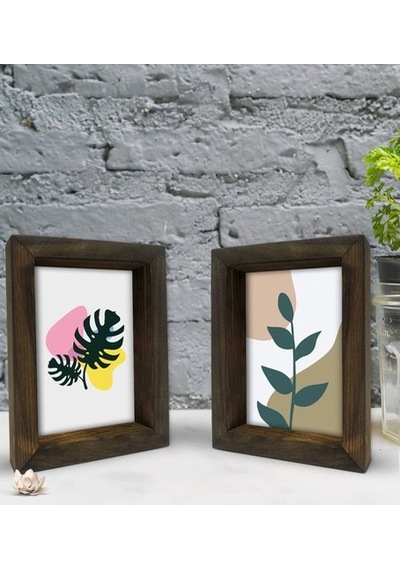 Bk Gift Dekoratif 2'Li Doğal Masif Ahşap Çerçeve 15X20Cm-6