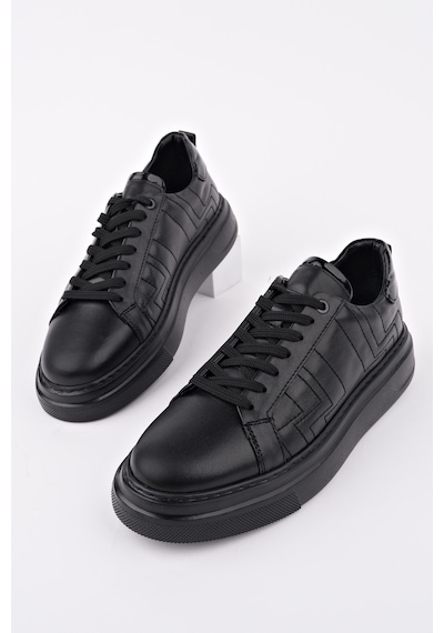 Muggo Agony Kalın Taban Bağcıklı Hakiki Deri Erkek Günlük Sneaker Spor Ayakkabı Siyah Muggo Agony Kalın Taban Bağcıklı Hakiki Deri Erkek Günlük Sneaker Spor Ayakkabı Siyah