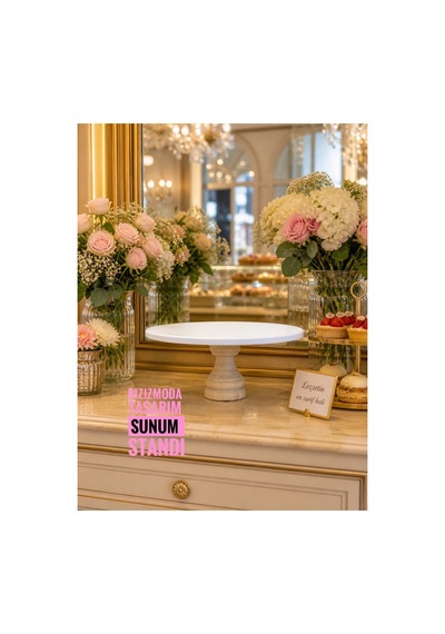 Tasarım Tabak Sunum Standı Düzenleyici Cupcake Standı Beyaz