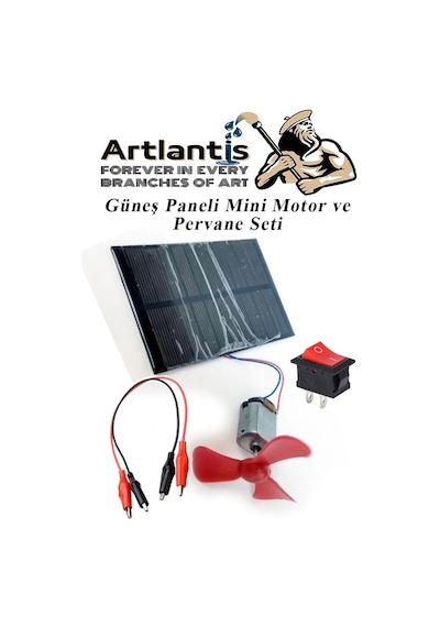 Güneş Paneli Mini Motor Ve Pervane Seti 1 Paket Güneş Paneli Solar Panel Deney Seti Anahtar Krokodil Kablo