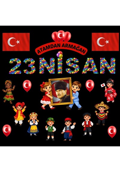 23 Nisan Ulusal Egemenlik Ve Çocuk Bayramı Pano Süsü Okul Ve Sınıf Panosu Figür Seti 7