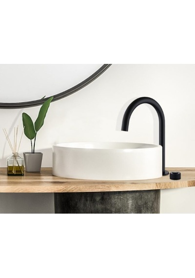 Step 2 Delikli Çanak Tipi Lavabo Bataryası - Siyah