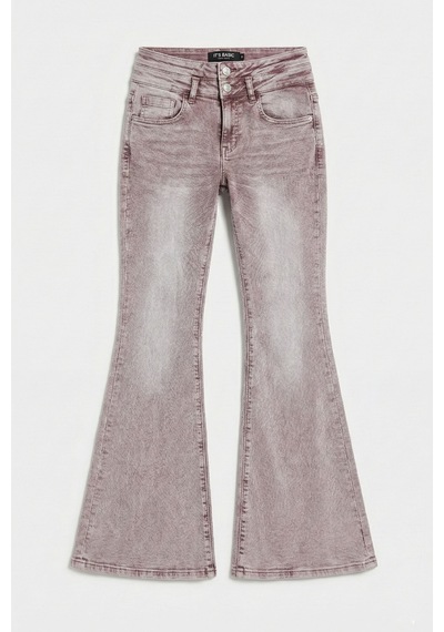 Itsbasic Kadın Taş Rengi 4s6-158 Flare Fit Esnek Kumaş Düşük Bel Denim Jean
