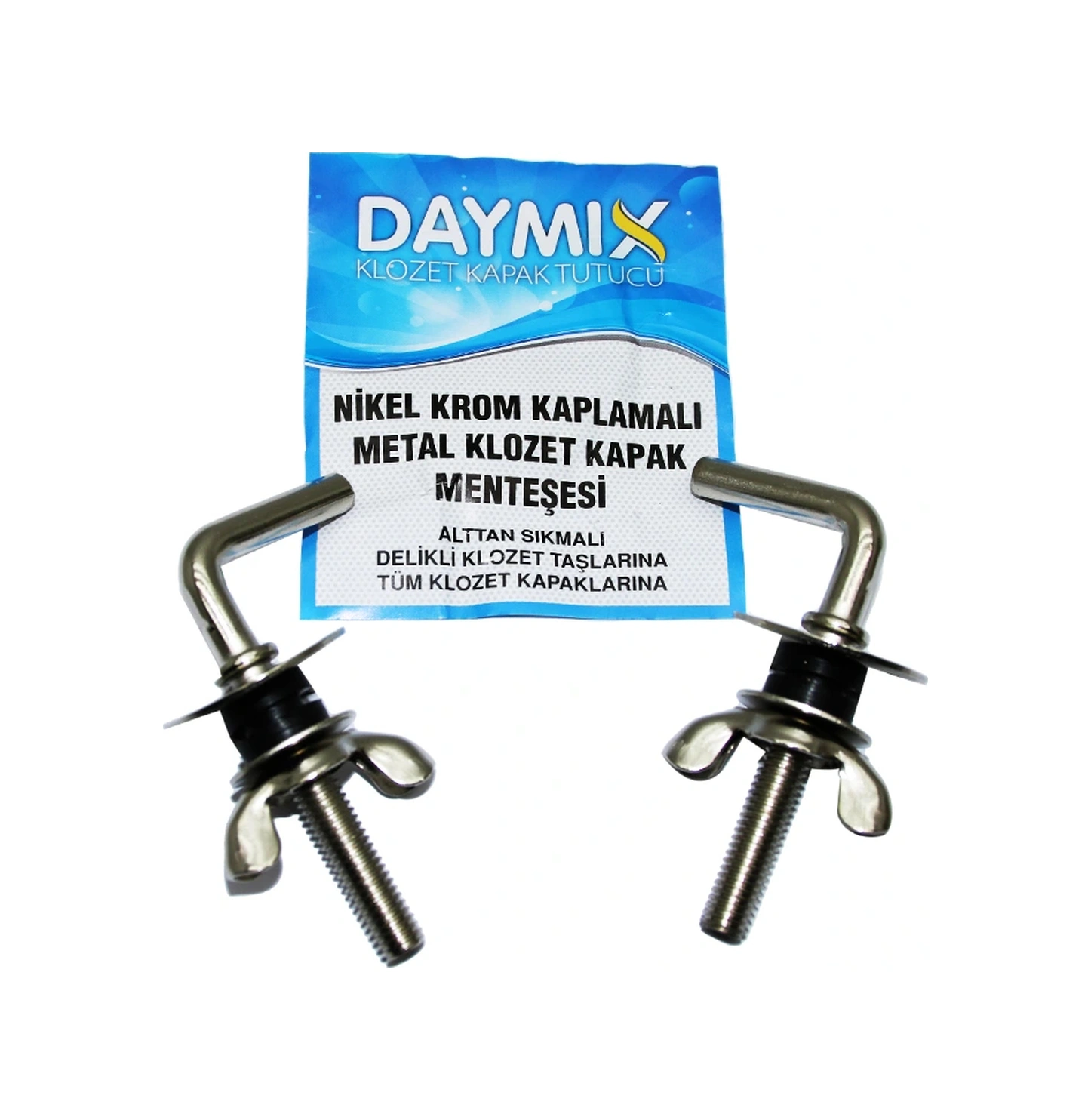 Alttan Sıkmalı Metal Klozet Kapak Menteşesi Vidası Nikel Krom Kaplamalı Kahverengi
