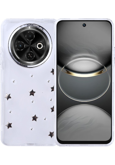 Teleplus Tecno Spark 30c Kılıf Kutup Simli Glitter Fiyonk Desenli Kapak